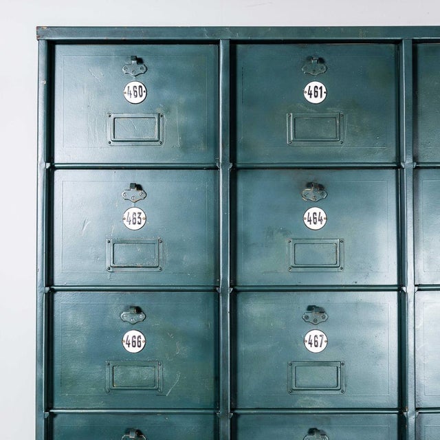 French Industrial Dark Green Metal Cabinet, 1920s For Sale - Image 6 of 11