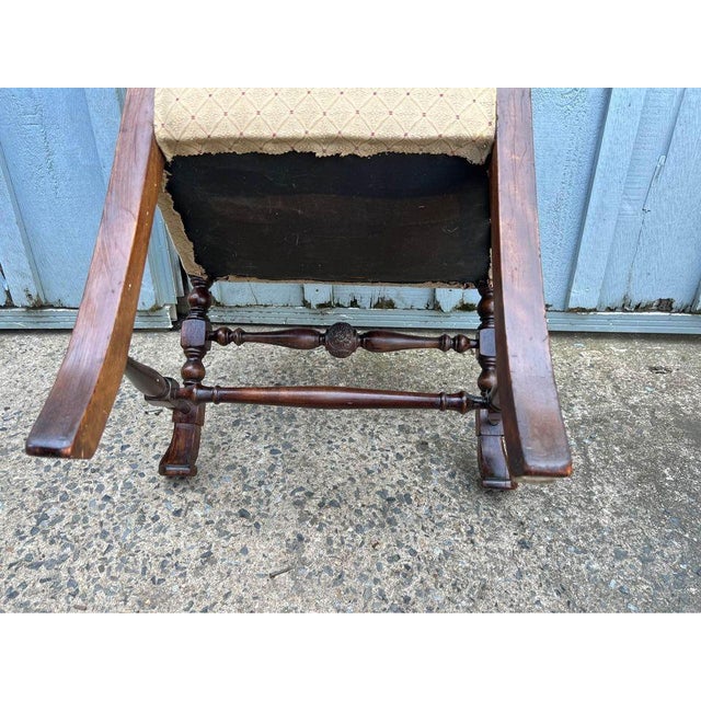 Early 20th Century Antique Renaissance Revival Carved Gothic Cane Back Spanish Feet Throne Armchair For Sale - Image 4 of 10