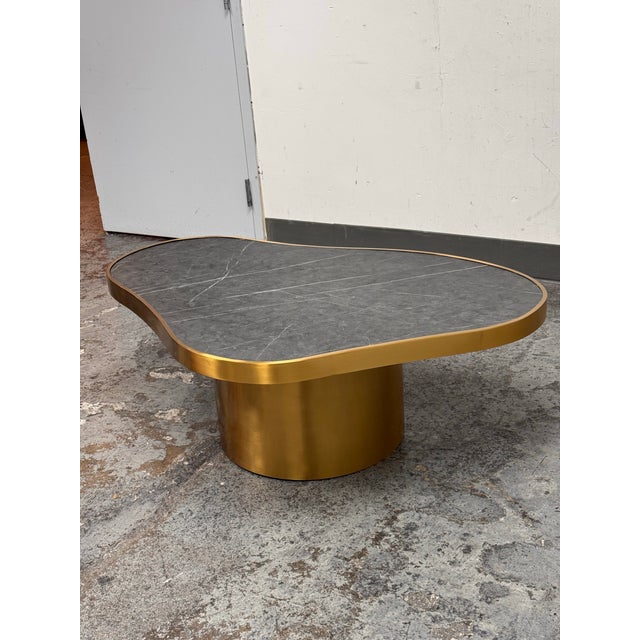 Michael Oren Design Marquina Marble Kidney Coffee Table For Sale - Image 4 of 12