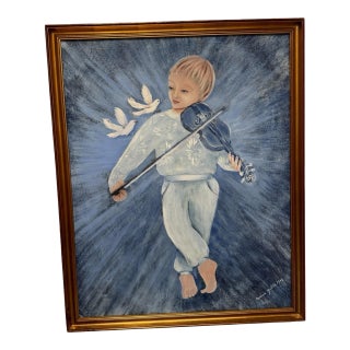 1980s Original Oil Painting Signed & Dated by Artist For Sale