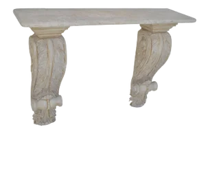 Serge Roche Style Neoclassical Wall-Mounted Stone Plaster Console Table, France