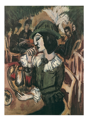 Ernst Ludwig Kirchner, Green Lady in Garden Café, 1912, Paper