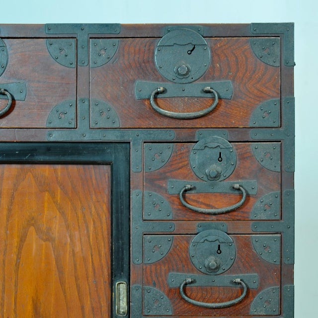Japanese Tansu Chest of Drawers, 1890s For Sale - Image 10 of 14