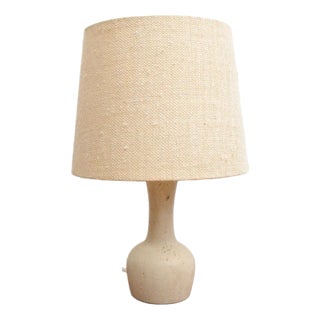 Small Table Lamp with Travertine Foot For Sale