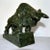 Art Deco Spinach Jade Charging Bull Oxen Statuette Figurine on Pedestal For Sale - Image 3 of 11