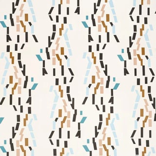 SAMPLE - Schumacher x Peg Norriss Confetti Wallpaper In Teal For Sale