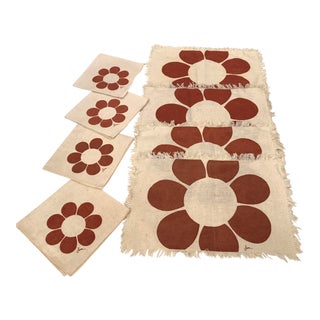 Vintage Floral Placemats & Napkins - Set of 8 For Sale