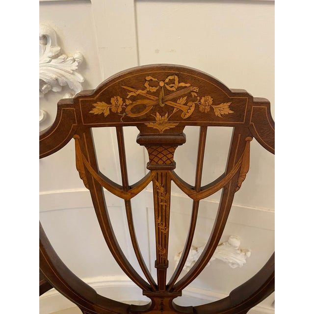 Mahogany Inlaid Desk Chair, 1900s For Sale - Image 10 of 16