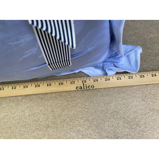 English Fabric Blue & White Flora & Fauna Print Pillow For Sale - Image 3 of 6