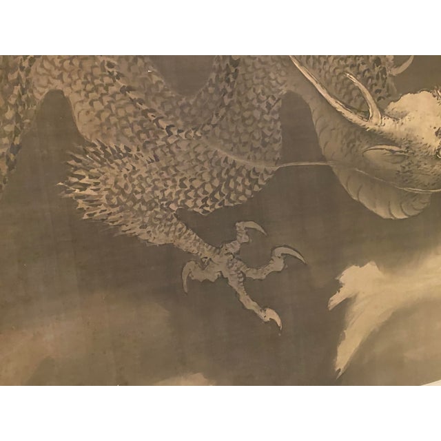 Mid 19th Century Large Dragon Scroll Painting For Sale - Image 13 of 17