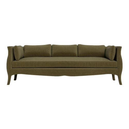 Bunny Williams Home Southern Belle Sofa in Moss Performance Velvet