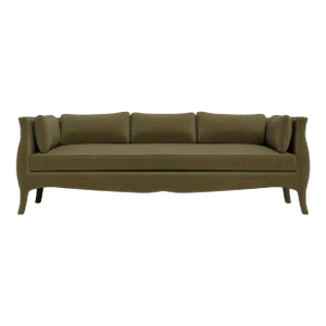 Bunny Williams Home Southern Belle Sofa in Moss Performance Velvet