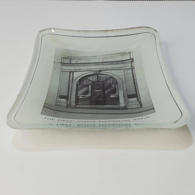 Glass 1960s First Knox National Bank Promotional Glass Ashtray For Sale - Image 7 of 8