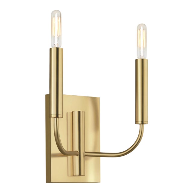 Ellen DeGeneres by Visual Comfort Studio Brianna Double Sconce, Brass For Sale
