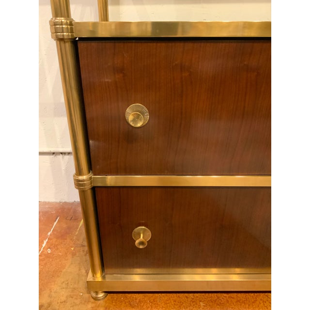 Modern Laura Kirar for Baker Modern Brass and Wood Frazier Etagere For Sale - Image 3 of 9