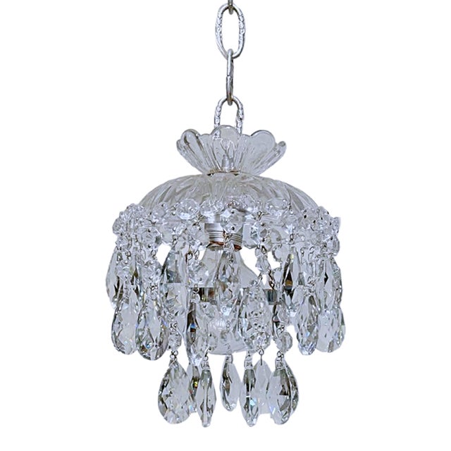 Vintage Layered Chandelier With Cut Glass Dish For Sale