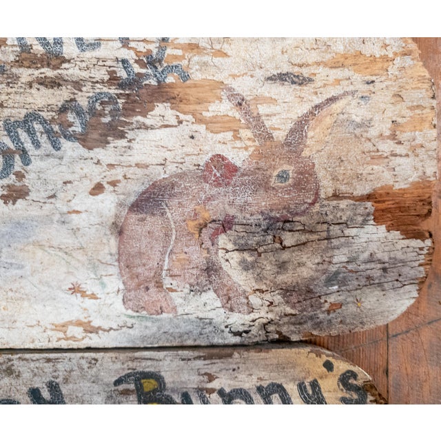 Early 20th C. American Folk Art Pet Advertising Sign for Rabbits and Bunnies For Sale In New York - Image 6 of 12