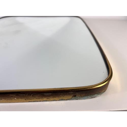 Italian Brass Framed Wall Mirror attributed to Gio Ponti, Italy, 1960s For Sale - Image 8 of 12