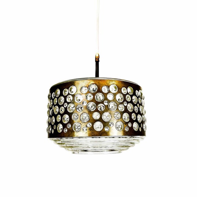 Rupert Nikoll Large Pendant Lamp with Brass and Glass by Rupert Nikoll, 1950s For Sale - Image 4 of 8