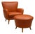 Brazilian Modern Armchair with Ottoman in Hardwood & Leather by Carlo Hauner, Brazil, 1950s - Lot 353 For Sale