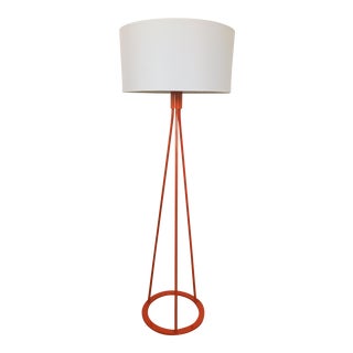 Modern Orange Metal Floor Lamp For Sale