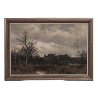 Heinrich Deiters, Münsterland Autumn Landscape, 1880s, Oil on Canvas For Sale