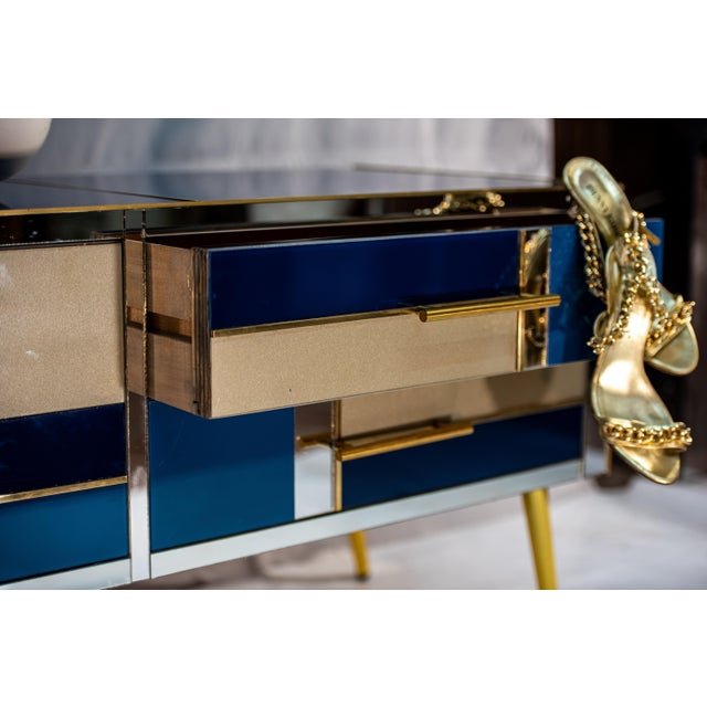 Chest of Drawers in Sapphire Blue Glass from Justfurnituress SRL For Sale - Image 9 of 10