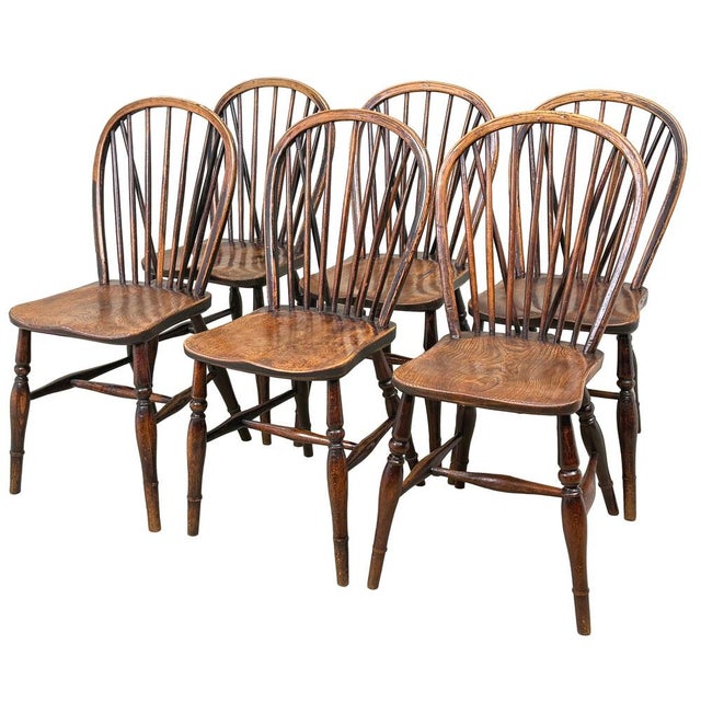 Antique Kitchen Farmhouse Dining Chairs, 1840, Set of 6 For Sale - Image 17 of 17