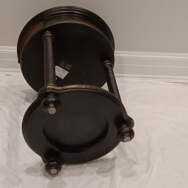 Vintage Hitchcock Ebonized Round Hooker Side/End Table For Sale - Image 14 of 14