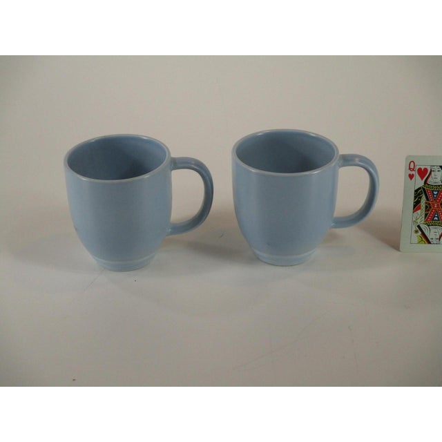 Mid 20th Century Light Blue Coffee Cups Mugs Vintage Pfaltzgraff - Set of 2 For Sale - Image 10 of 10