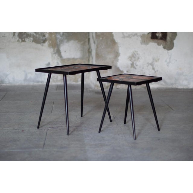 Vintage Low Ceramic Tables from Brothers Jean & Robert Cloutier, 1950s, Set of 2 For Sale - Image 18 of 18