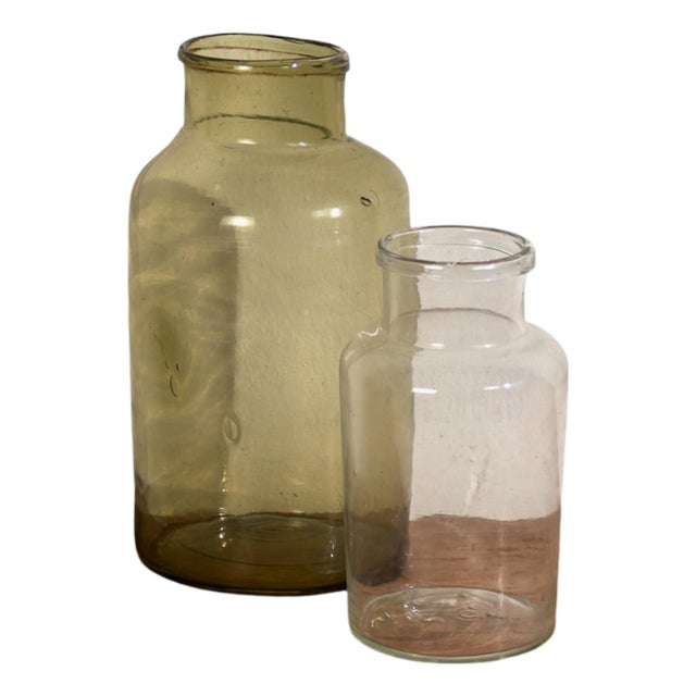 Glass Jars, 1920s, Set of 2 For Sale