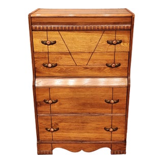 Vintage 1930's Art Deco Style Waterfall Chest of Drawers For Sale