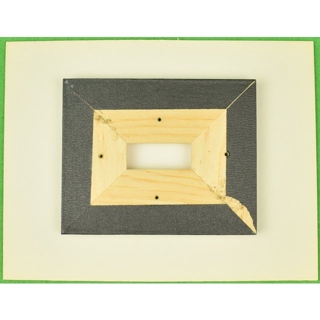 Art Sz: 6 1/2"H x 8 1/2"W Signed lower right Mounted on 4"H x 5"W x 1/4"D wooden block