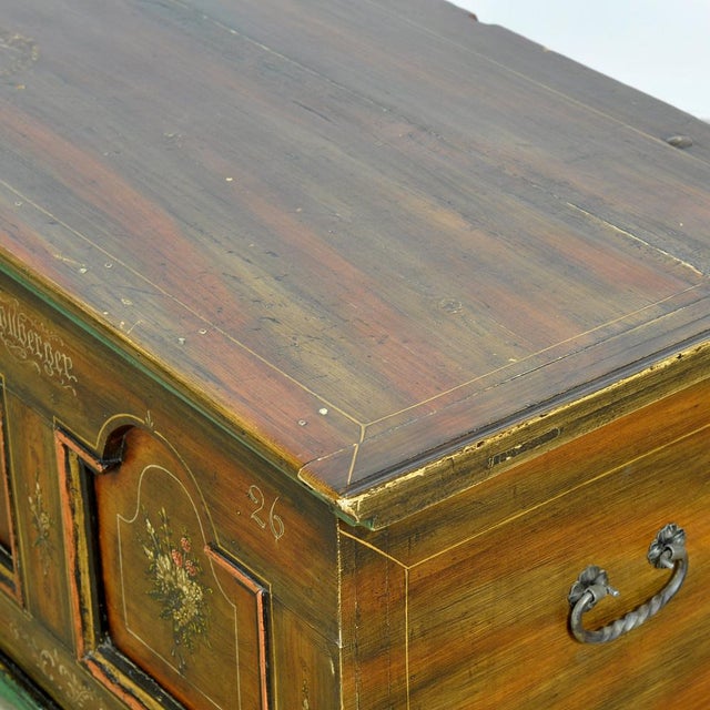 Folk Art Bridal Chest, 1826 For Sale - Image 15 of 18