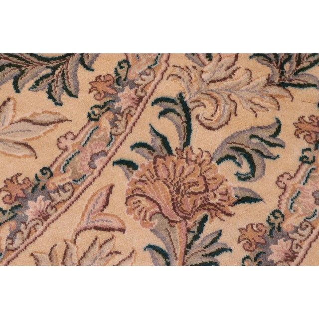Shabby Chic Shabby Chic 1990's Medallion Tulip Pak-Persian Gold/Pink Wool Round Rug- 8'2'' X 8'3'' For Sale - Image 3 of 9