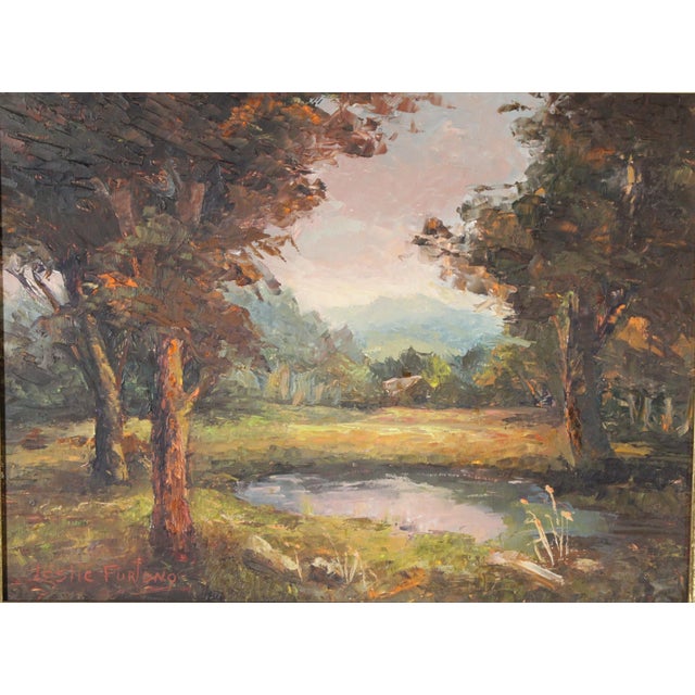 Impressionist Landscape Painting by Leslie Furlong (1905-1989) For Sale - Image 4 of 11