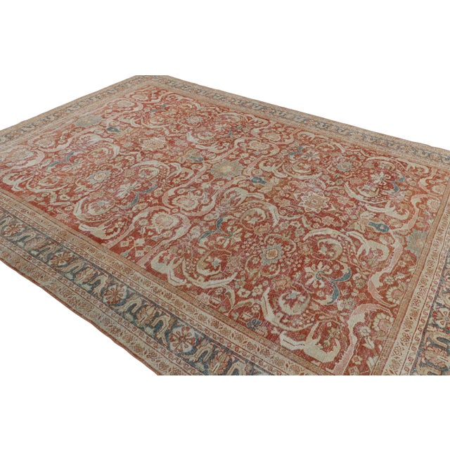 Rug & Kilim Vintage Oushak-Style European Rug in Red, With Floral Patterns From Rug & Kilim For Sale - Image 4 of 7