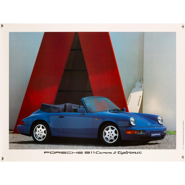 Vintage Porsche 911 Carrera 2 Tiptronic Poster, 1990 For Sale - Image 9 of 9