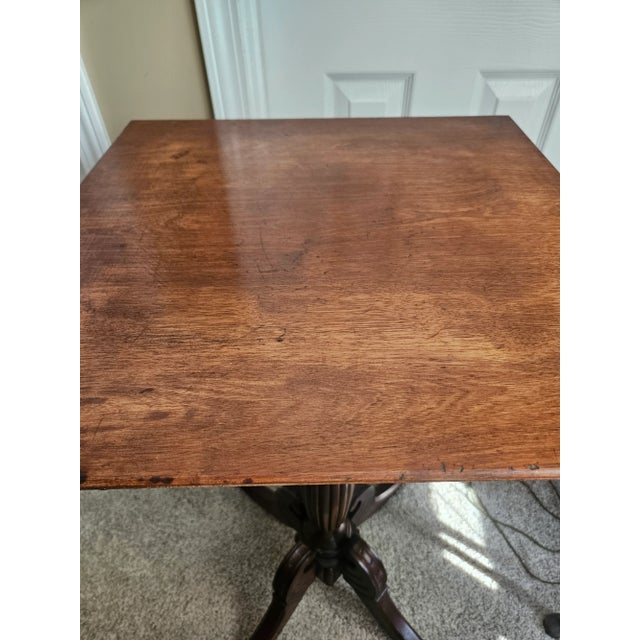 Victorian Vintage Carved Wood Pedestal Stand For Sale - Image 3 of 15