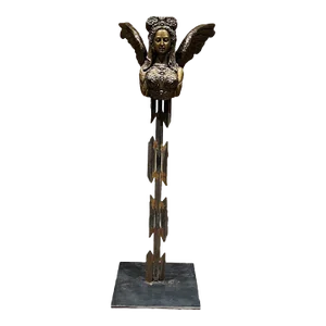 Greek Sphinx Sculpture Female Bronze Forged Steel