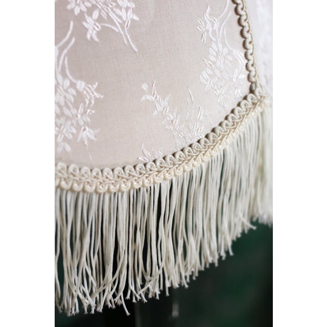1970s Large Off White Fringe Lampshade For Sale - Image 4 of 9