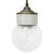 White Vintage Industrial Brass Pendant Light in White Porcelain and Clear Glass For Sale - Image 8 of 8