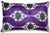 Mid-Century Modern Hand-Knotted Silk Velvet Ikat Lumbar Pillow - 16x24 Royal Purple & Forest Green For Sale - Image 3 of 8