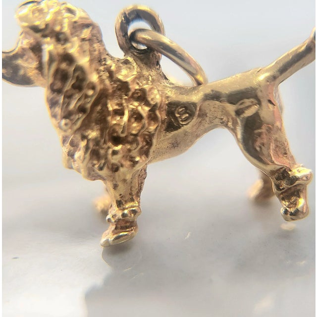 Mid 20th Century Vintage Poodle Dog Pendant Charm 18k Yellow Gold For Sale In Los Angeles - Image 6 of 6