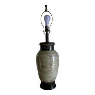 Mid-Century Glazed Stoneware Table Lamp For Sale