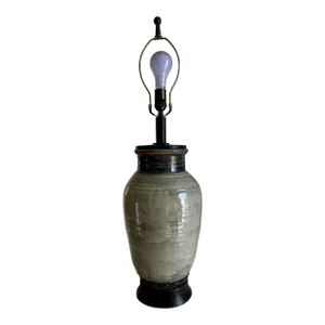 Mid-Century Glazed Stoneware Table Lamp