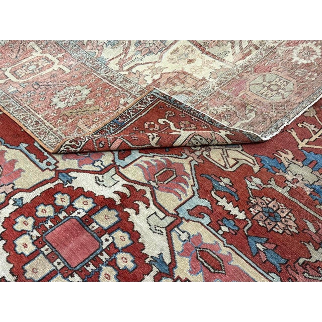 Antique Persian Serapi Rug 10’4” X 12’0" For Sale In New York - Image 6 of 18