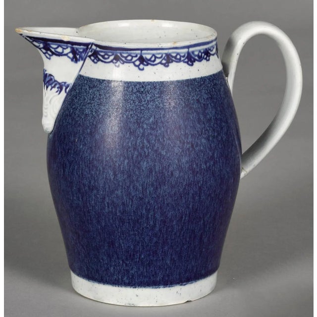 Blue Pearlware Jug With Sponged Cobalt Blue Ground, Blue and White Circa 1790–1810 For Sale - Image 8 of 8