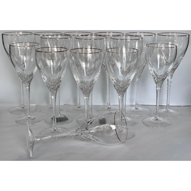 1990s Lenox Encore Gold Water & Wine Goblets - Set of 15 For Sale - Image 16 of 16